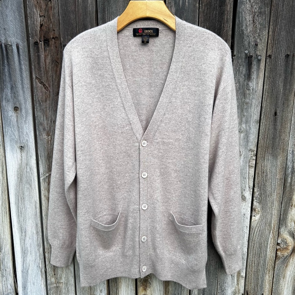 Erdos Cashmere V Neck Cardigan Oatmeal L